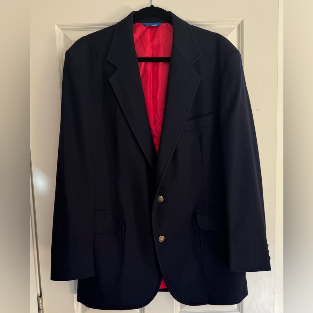 Vintage Pendleton‎ Navy Wool Blazer Jacket Coat men’s size 46 Long